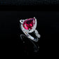 Teardrop Lab Ruby Ring 925 Silver Diamond Design, Premium Proposal Engagement - Photo 6