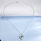 925 Sterling Silver Lab Emerald Heart Necklace, Romantic Versatile for Women - Photo 4