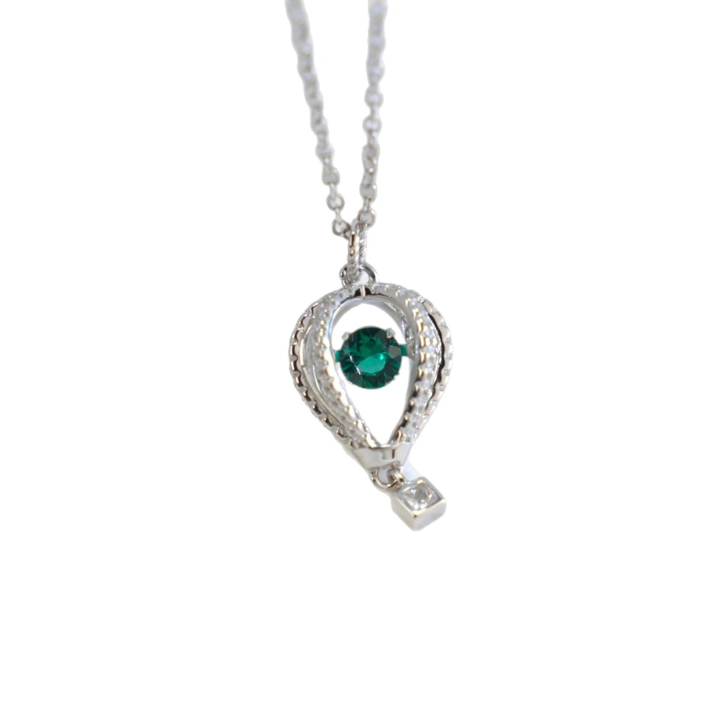 S925 Silver Lab Emerald Necklace, Creative Unique Premium - Photo 5