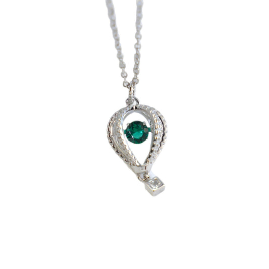 S925 Silver Lab Emerald Necklace, Creative Unique Premium - Photo 5