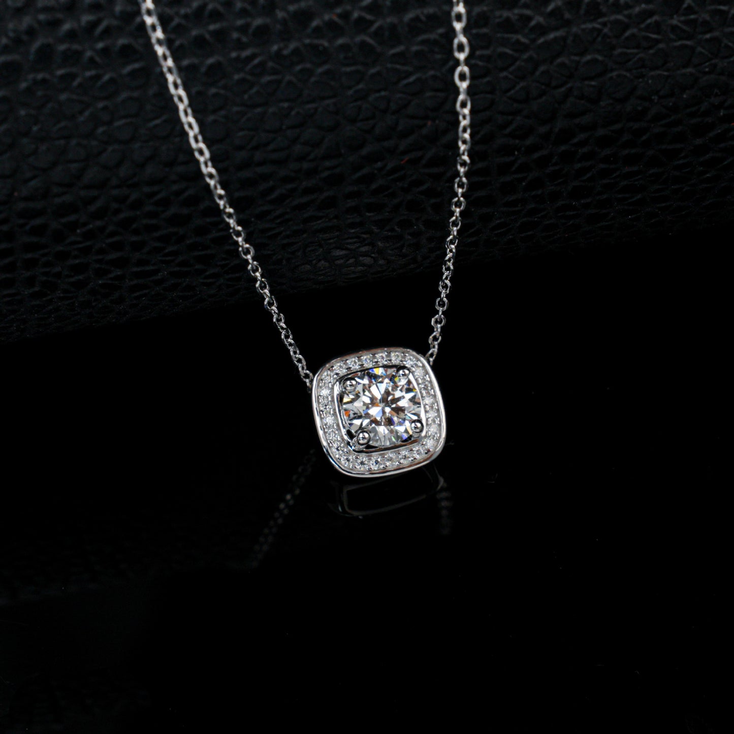 S925 Silver Rounded Square Frame 4-Claw Setting Stone, Glossy Versatile - Photo 2
