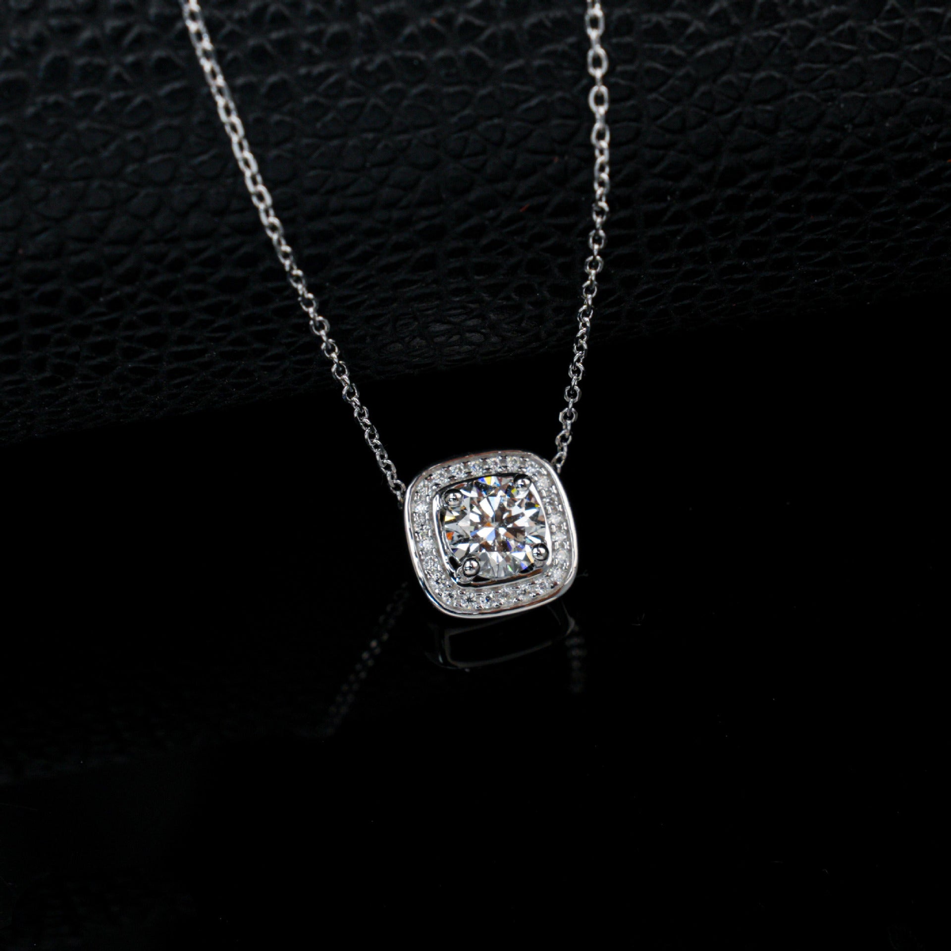 S925 Silver Rounded Square Frame 4-Claw Setting Stone, Glossy Versatile - Photo 2