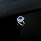S925 Silver Lab Cornflower Sapphire Cut Halo, Versatile Women's Ring - Photo 2