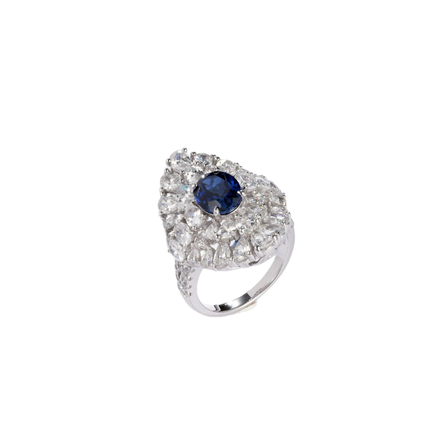 Lab Sapphire Ring 925 Silver, Design Minimalist Purple - Photo 5