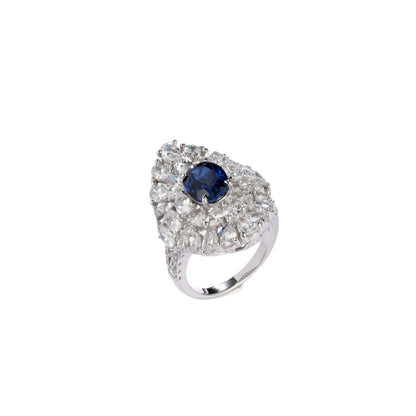 Lab Sapphire Ring 925 Silver, Design Minimalist Purple - Photo 5