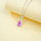 S925 Sterling Silver Lab Padparadscha Teardrop Halo Necklace, Date Premium for Women - Photo 2