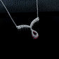 925 Sterling Silver Lab Ruby Necklace for Women, Minimalist Premium Versatile - Photo 2