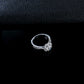 S925 Silver Flower Halo Lab Diamond Ring, Proposal Engagement Wedding - Photo 4