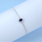 925 Sterling Silver Lab coloured Gemstone Oval Bracelet, Simple Versatile Premium - Photo 5