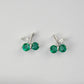 S925 Sterling Silver Lab Emerald Earrings - Photo 3