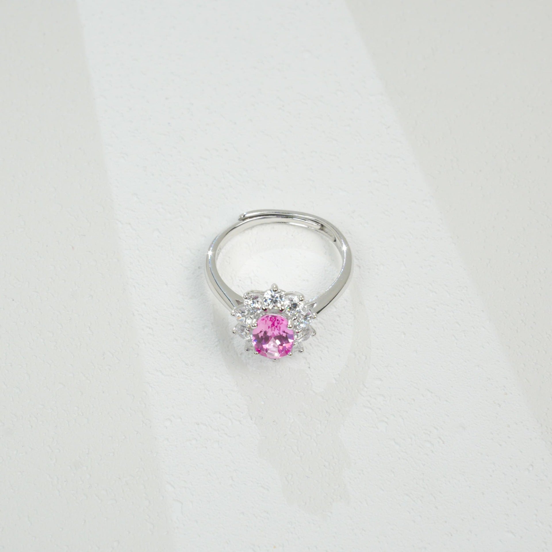 925 Sterling Silver Lab Padparadscha Ring, Versatile - Photo 2