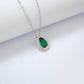 925 Sterling Silver Lab Emerald Teardrop Vintage Pendant Necklace, Stackable for Women - Photo 3