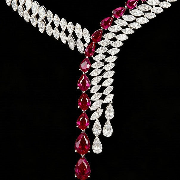 S925 Sterling Silver Lab Pigeon Blood Ruby 4-Piece Jewellery Set, Luxurious Premium for Women - Photo 3