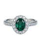 925 Sterling Silver Lab Emerald Classic Halo Ring, for Women - Photo 5
