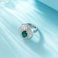 Pigeon-Egg Lab Emerald Ring S925 Silver, Lab Gemstone Ring - Photo 3