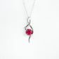 925 Sterling Silver Lab Ruby Necklace for Women, Minimalist Premium Versatile - Photo 5
