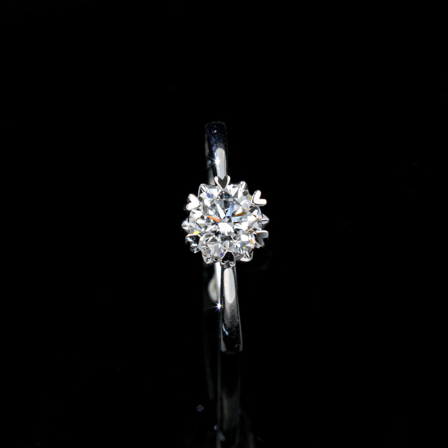 S925 Silver Heart 6-Claw Ring, Romantic Proposal Engagement - Photo 2