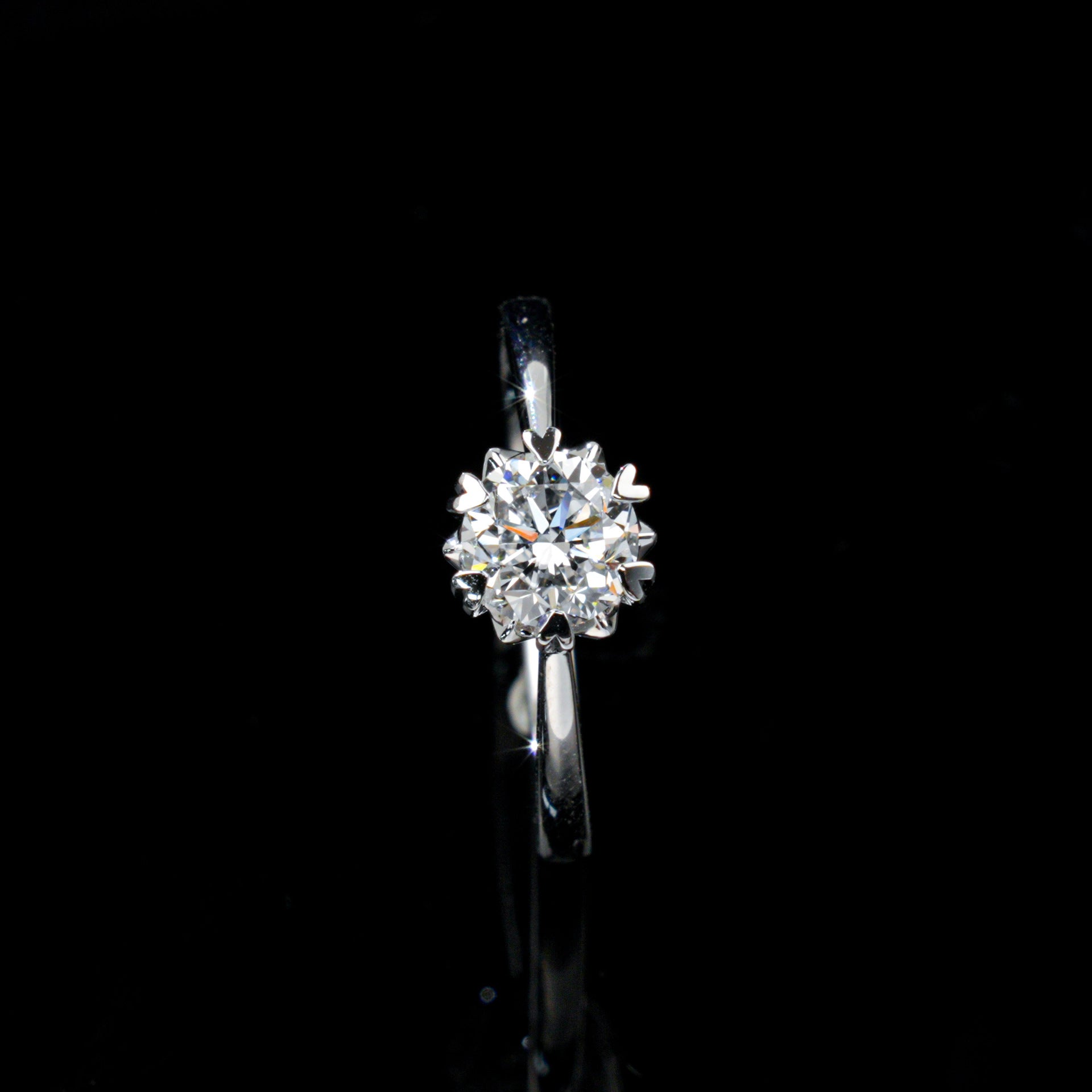 S925 Silver Heart 6-Claw Ring, Romantic Proposal Engagement - Photo 2