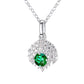 925 Sterling Silver 18K Gold-Plated Lab Emerald Pendant Necklace for Women, Elegant - Photo 5