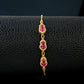 S925 Sterling Silver Lab Pigeon Blood Ruby Gourd Enamel Sparkly Bracelet, Versatile - Photo 5