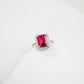 Vintage Square S925 Pigeon Blood Ruby Ring, Elegant Lady - Photo 3