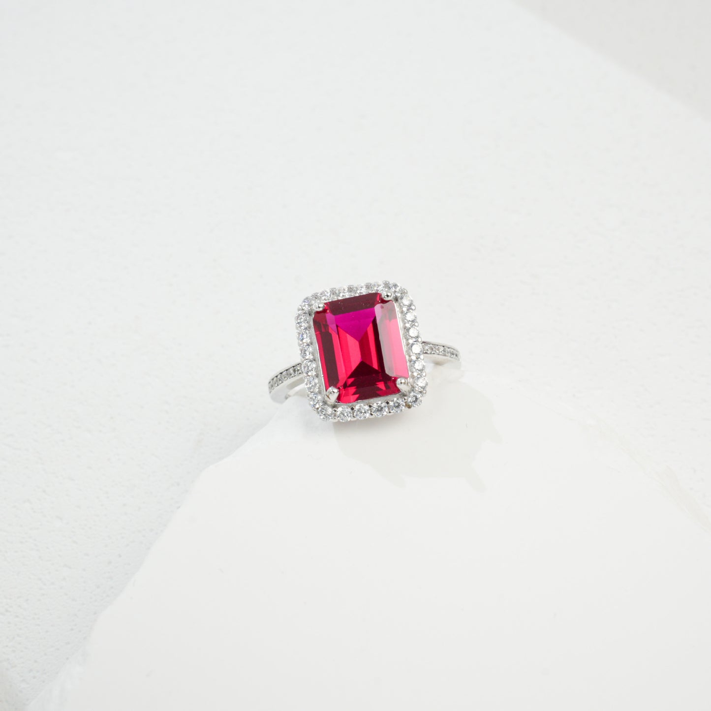 Vintage Square S925 Pigeon Blood Ruby Ring, Elegant Lady - Photo 3