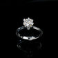 S925 Silver 6-Claw Heart Prong Ring, Small Diamond Band - Photo 2