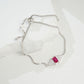 S925 Sterling Silver Lab Ruby Bracelet for Women, Premium Adjustable - Photo 2