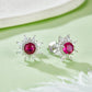 Lab Ruby Earrings S925 Sterling Silver Premium - Photo 3