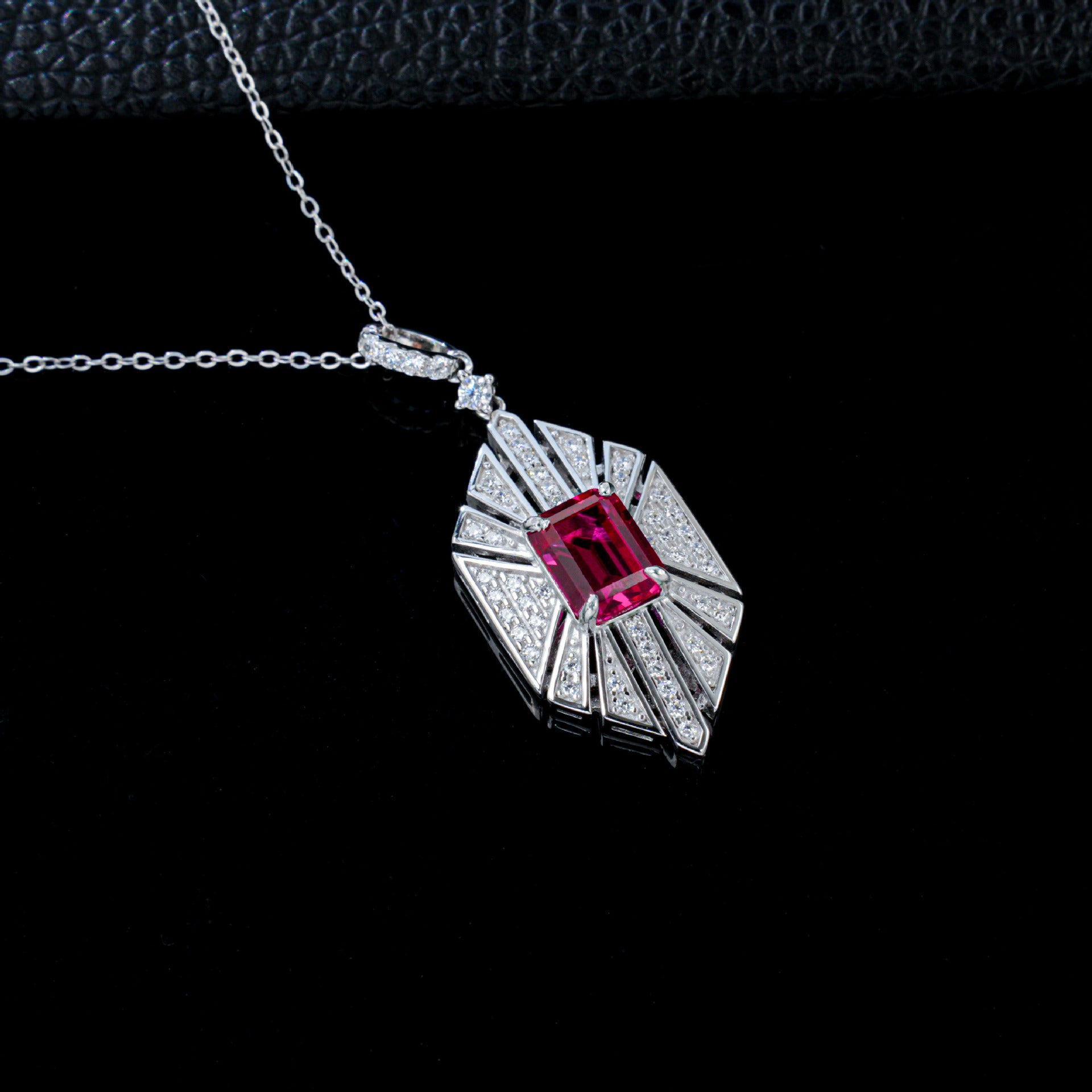 S925 Silver Geometric Hollow coloured Gemstone Pendant, Vintage Stone Jewellery - Photo 3