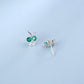 S925 Sterling Silver Lab Emerald Earrings - Photo 5