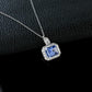S925 Sterling Silver Cornflower Lab Sapphire Necklace, Premium Vintage Unique - Photo 3