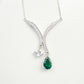 S925 Sterling Silver Lab Sapphire Teardrop Y-Shape Pave Choker Necklace, Versatile for Women - Photo 5