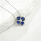 Lucky Four-Leaf Clover Sapphire 925 Silver Necklace, Simple Birthday Holiday - Photo 4