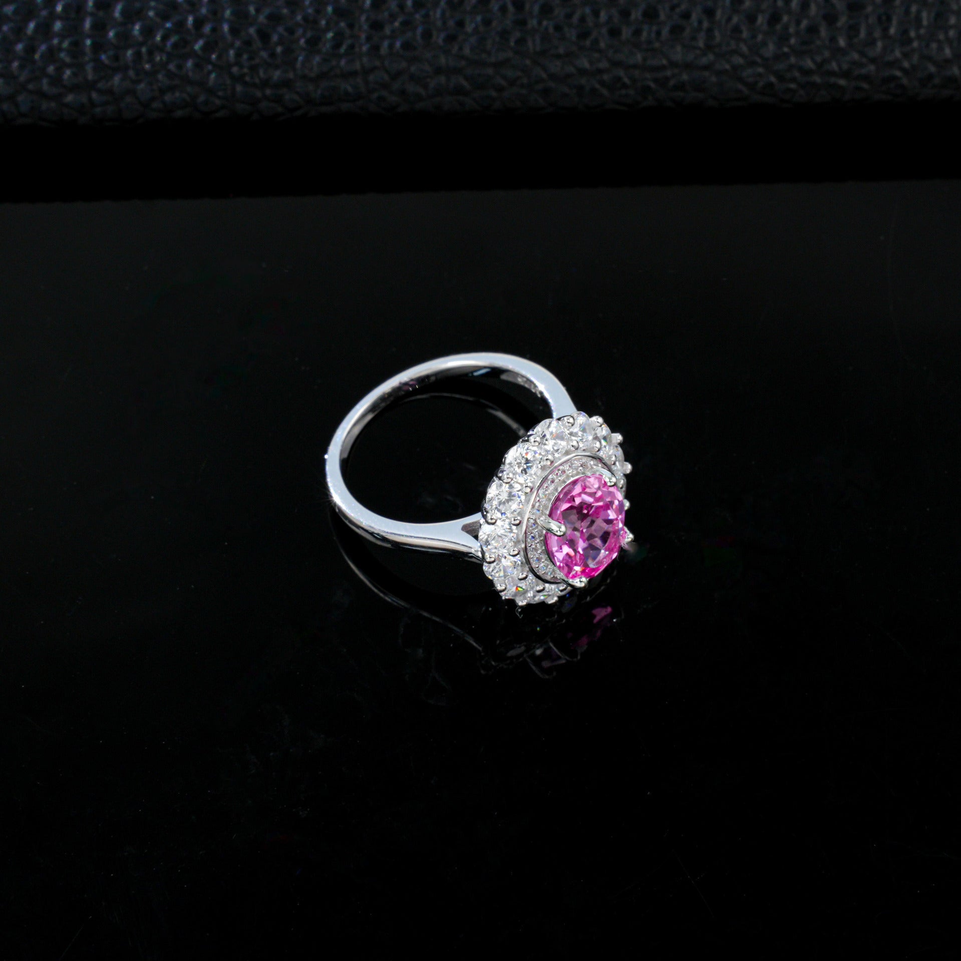 S925 Lab Padparadscha Pink Sapphire Ring Jewellery Premium - Photo 4