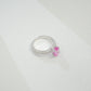 S925 Sterling Silver Lab Padparadscha Four-Prong Pave-Arm Ring, for Women - Photo 4