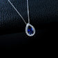 925 Sterling Silver Lab Sapphire Necklace for Women, Minimalist Premium Versatile - Photo 2