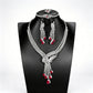 S925 Sterling Silver Lab Ruby Jewellery Set, Premium Wedding Accessory - Photo 5