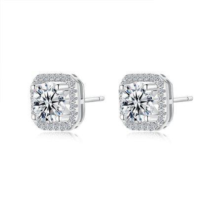 S925 Sterling Silver Lab Diamond Stud Earrings for Women, Elegant Versatile Gift - Photo 5