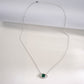 925 Sterling Silver Lab Emerald Evil Eye Pendant Choker, Premium for Women - Photo 2