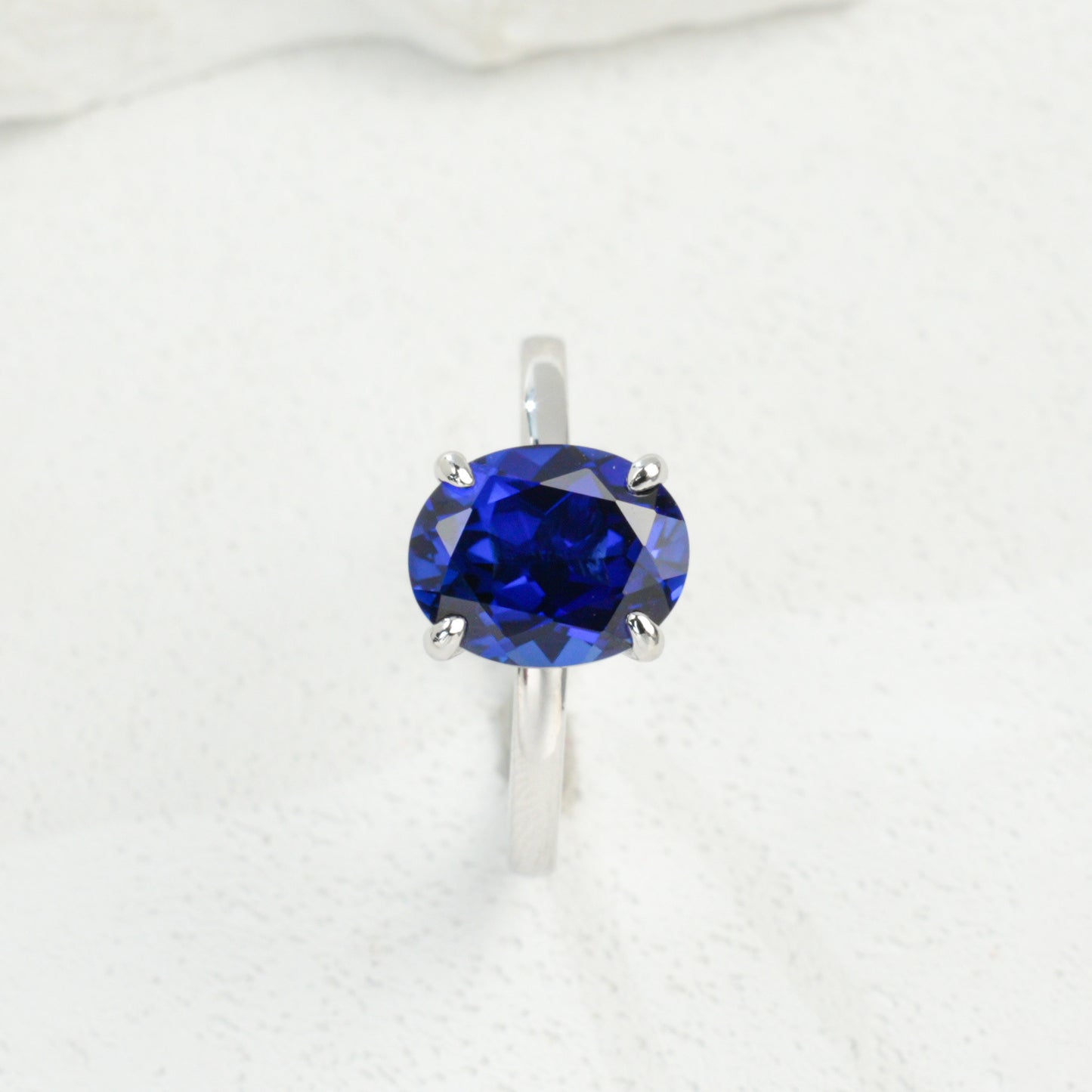 S925 Sterling Silver Lab Sapphire Ring, for Women - Photo 6