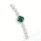 S925 Sterling Silver Lab Emerald Pave Bracelet, Vintage - Photo 5