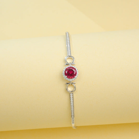 S925 Sterling Silver Lab Ruby Bracelet for Women, Unique Vintage - Photo 3
