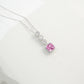 S925 Sterling Silver Lab Padparadscha Pave Step-Cut Pendant Necklace, for Women - Photo 2