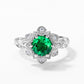 Lab Emerald 925 Silver Ring for Women, Luxurious Premium Vintage - Photo 2