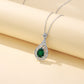 S925 Lab Emerald Teardrop Necklace, Sterling Silver Versatile - Photo 3