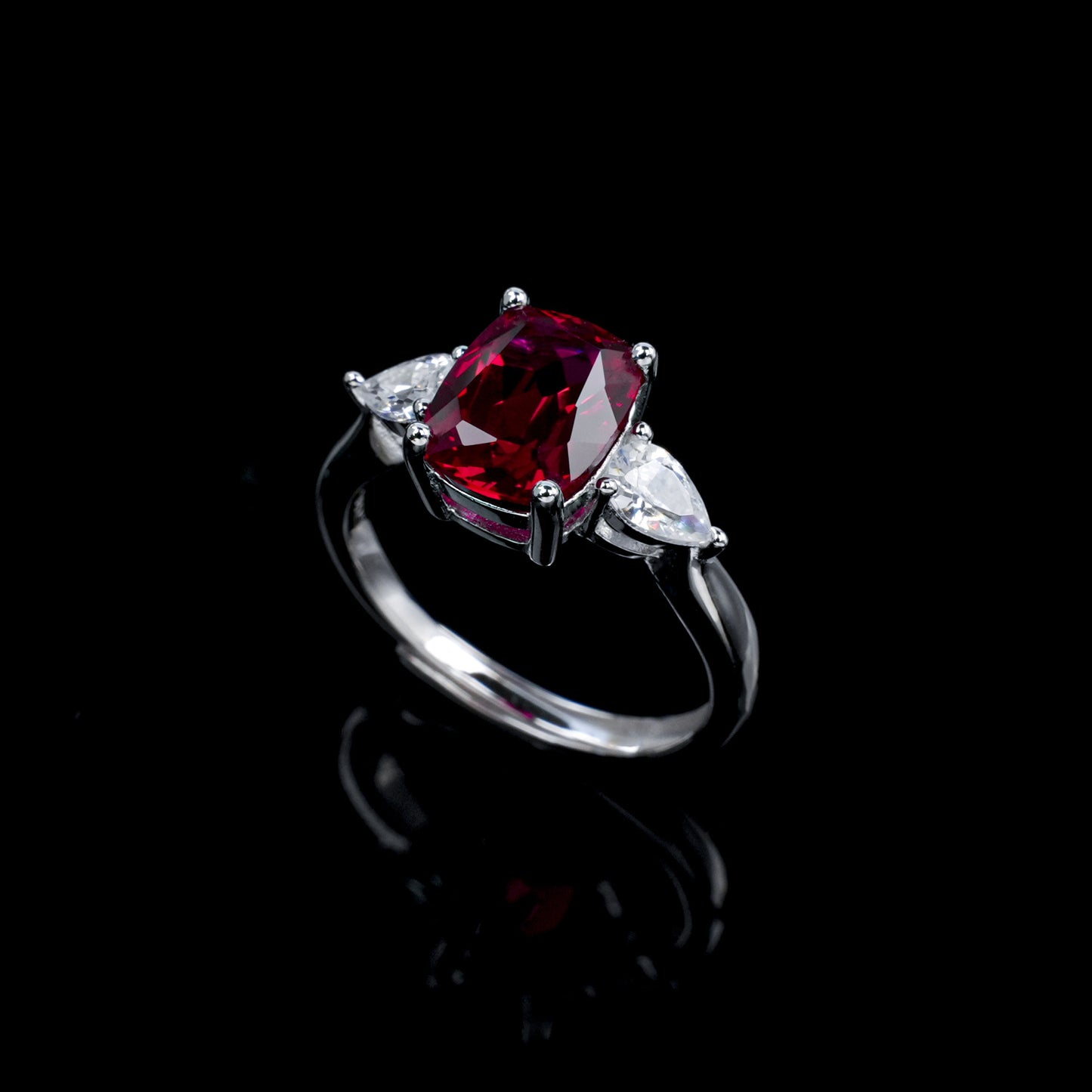 925 Sterling Silver Lab Ruby Ring for Women, Vintage Premium Versatile - Photo 2