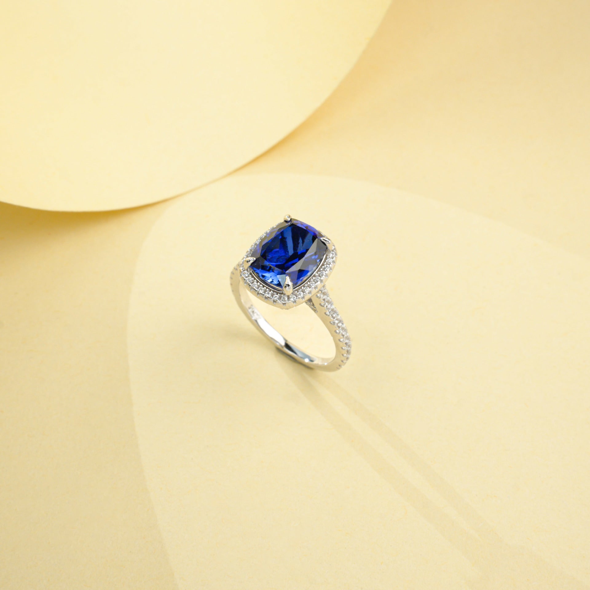 S925 Sterling Silver Lab Sapphire Ring for Women, Minimalist Gift - Photo 3