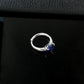 925 Sterling Silver Lab Gemstone Heart Three-Prong Ring, Minimalist Versatile Premium - Photo 3