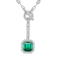 Lab Emerald Sterling Silver Necklace, Premium Jewellery - Photo 5